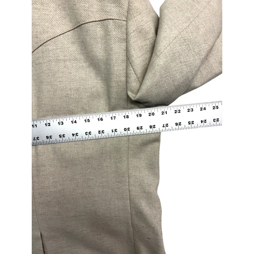 vtg 70s Tregos Western 40R Beige Herringbone Tweed Blazer Jacket Sport Coat USA - Picture 7 of 10